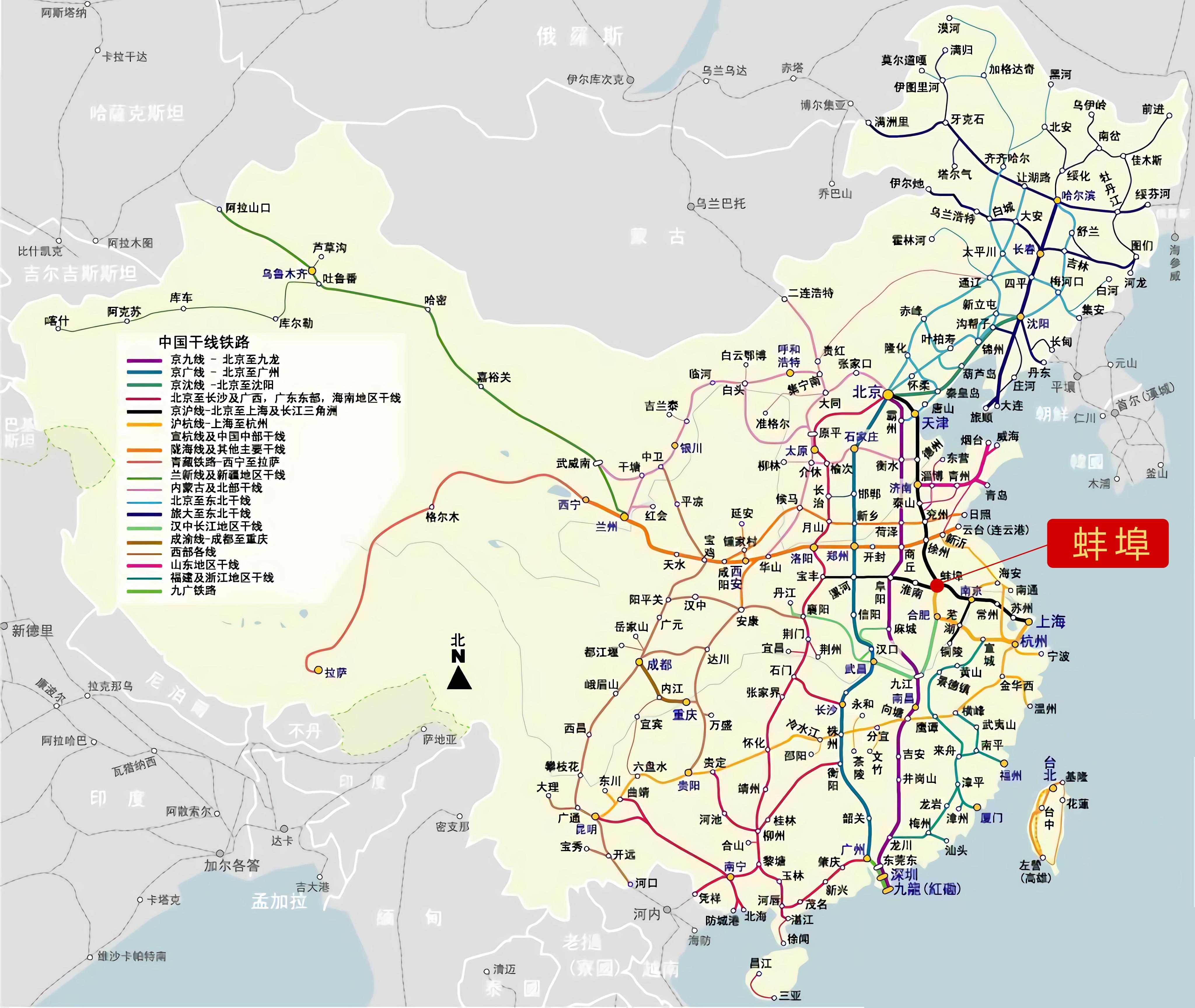 国内铁路运行示意图_交通地图库_地图窝